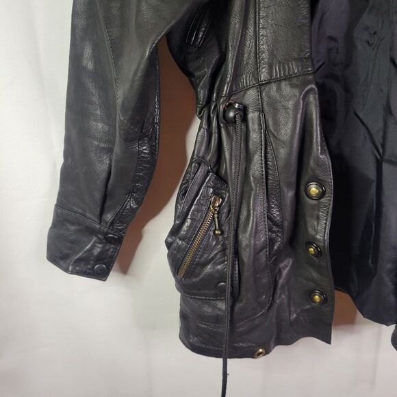 Fitted 80s Black Leather Women's Jacket - Picture 13 of 14